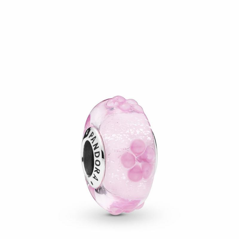 Talismane Pandora Pink Flower Glass Argint/Roz (mupBc2j1)